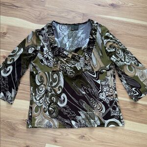 Chic Women's Abstract Pattern Blouse